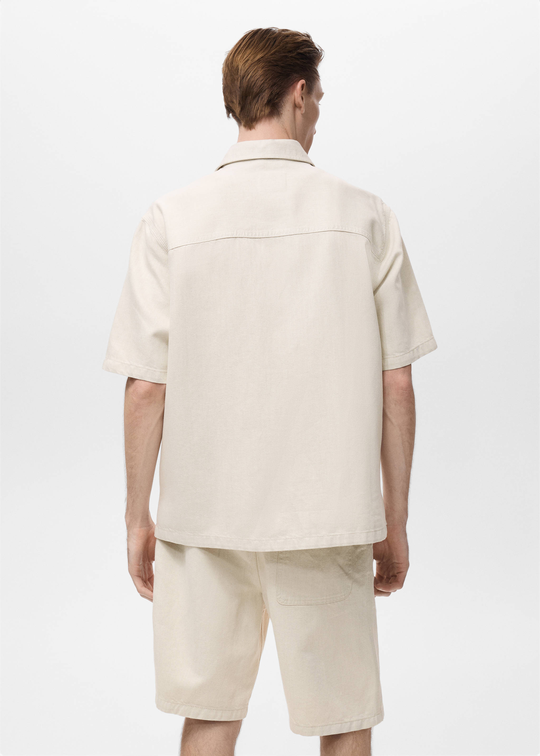 Camisa mezcla lino algodón - Reverso del artículo