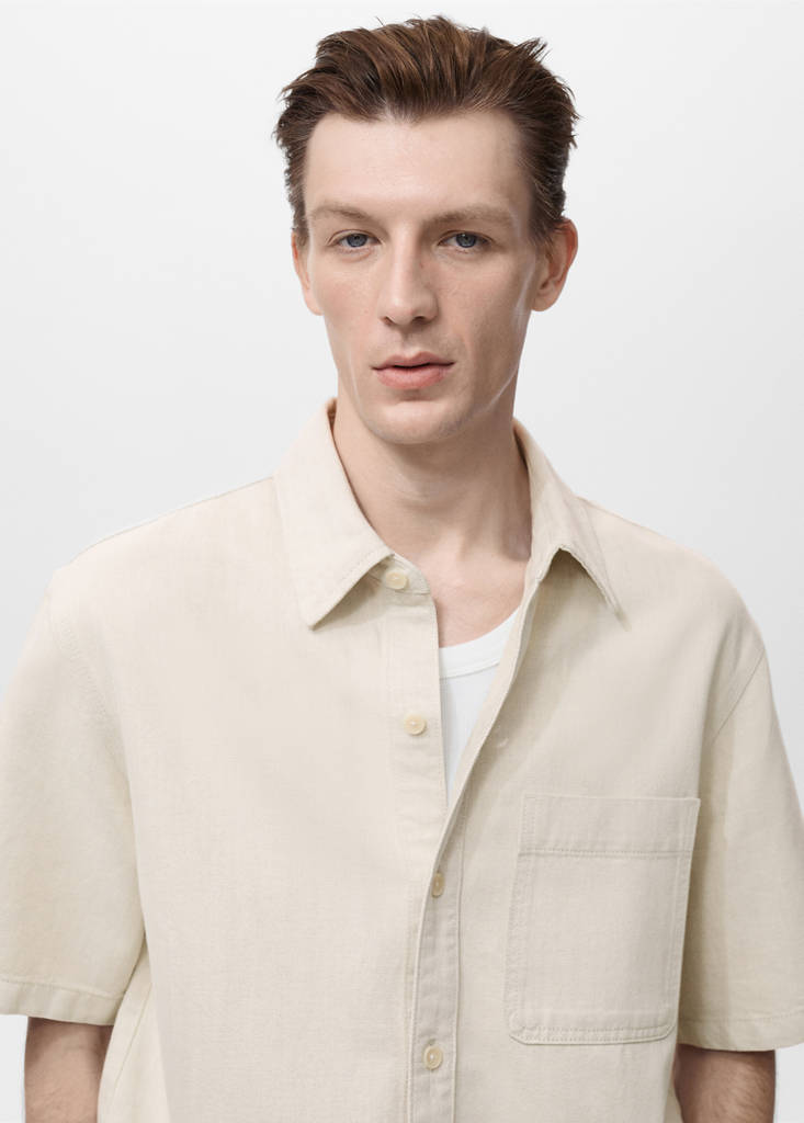 Linen-cotton blend shirt — Ecru