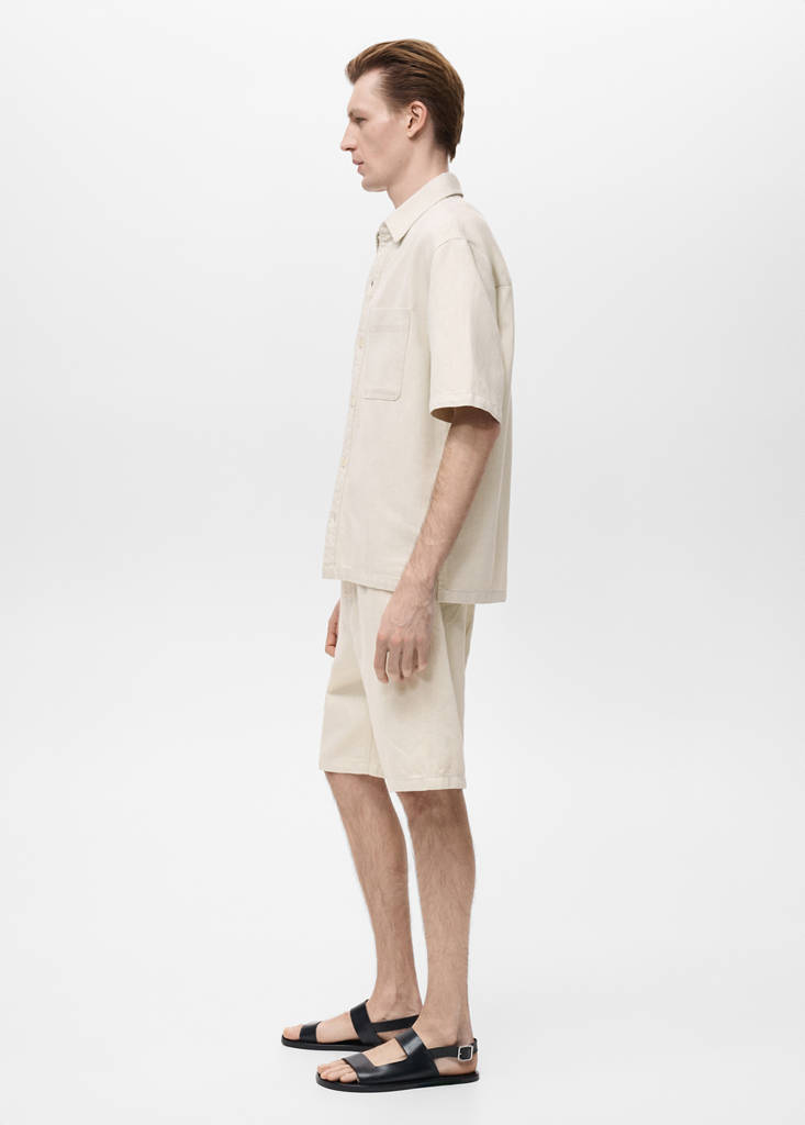 Linen-cotton blend shirt — Ecru