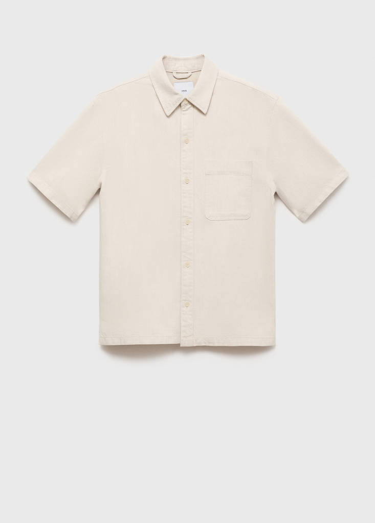 Linen-cotton blend shirt — Ecru