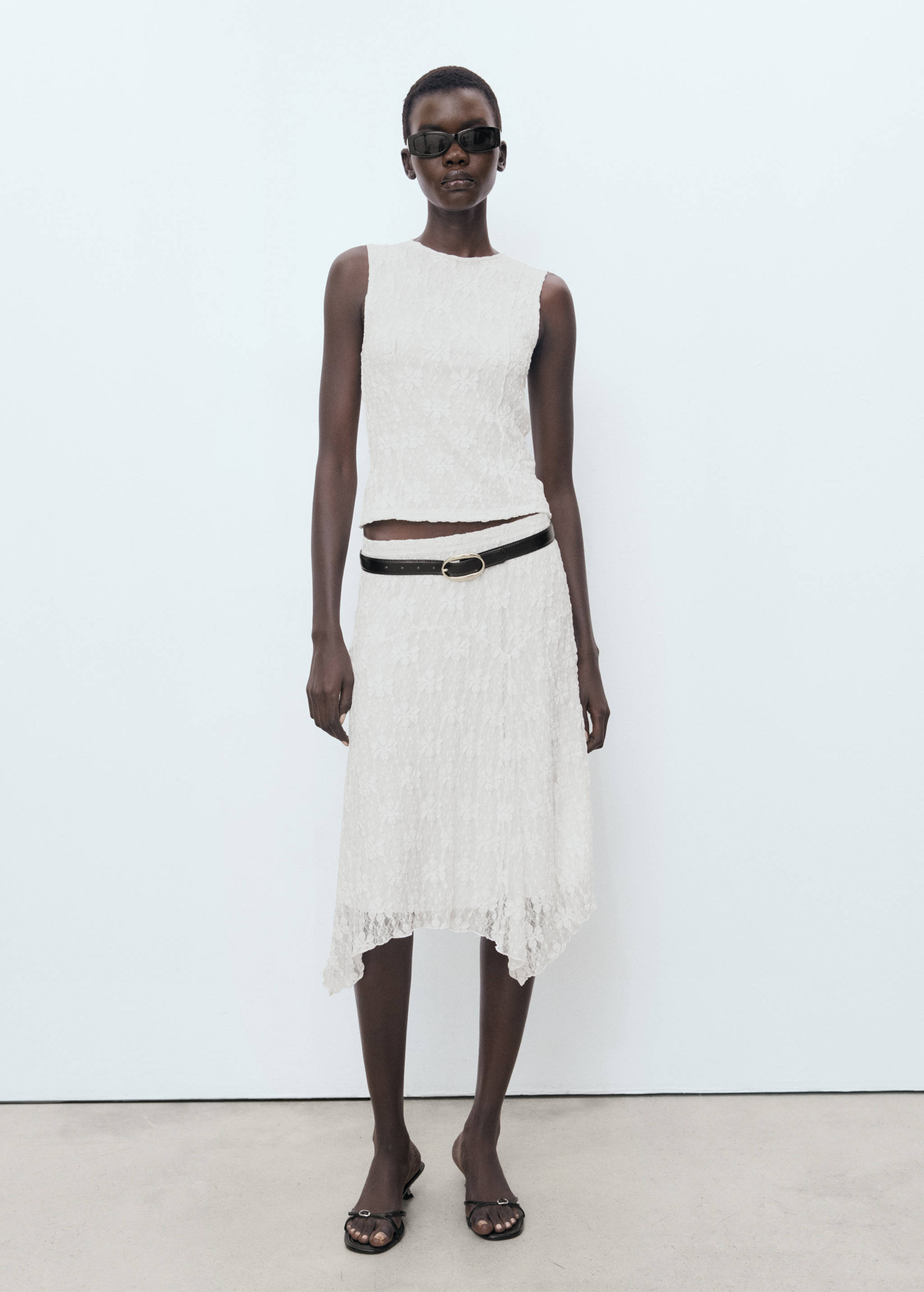 Lace strap T-shirt - General plane