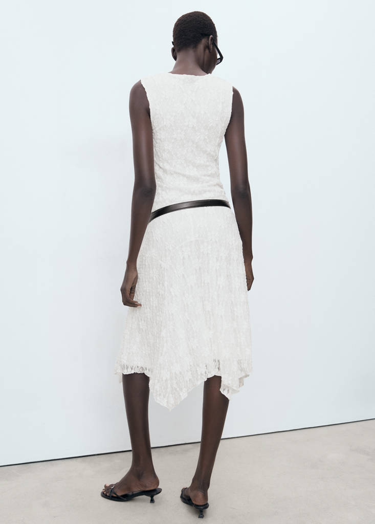 Lace strap T-shirt — White