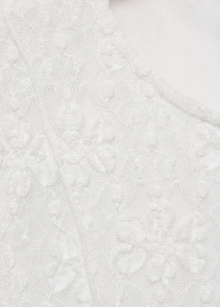 Lace strap T-shirt — White