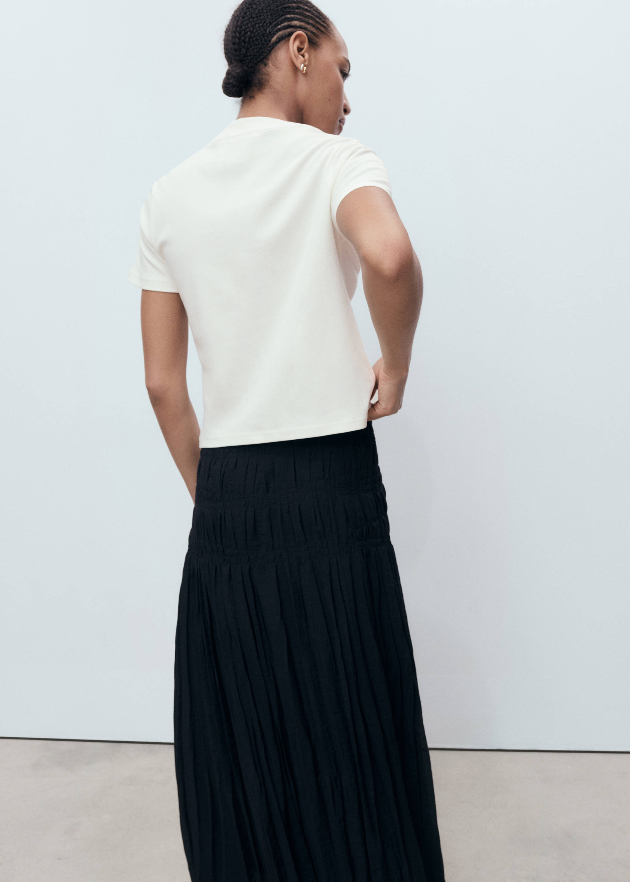 Floral-embroidered cotton t-shirt - Reverse of the article