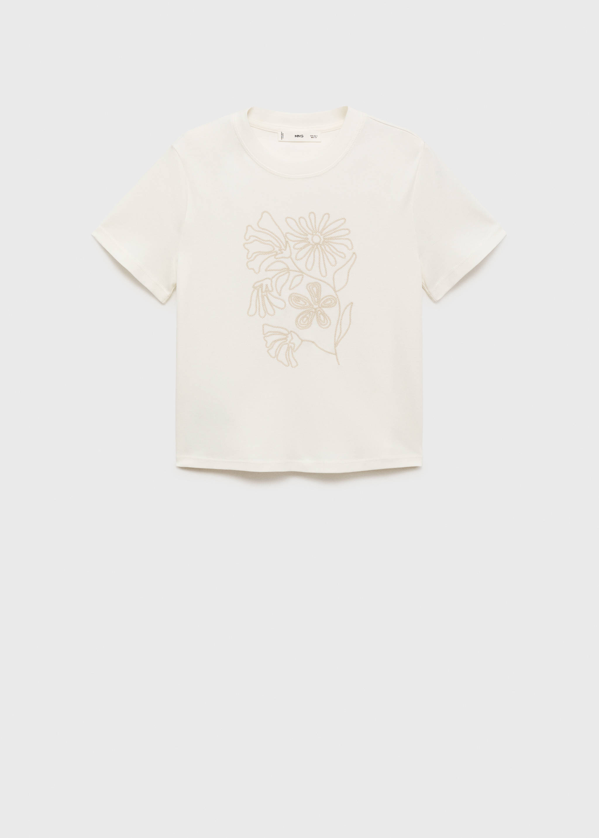 Floral-embroidered cotton t-shirt - Article without model