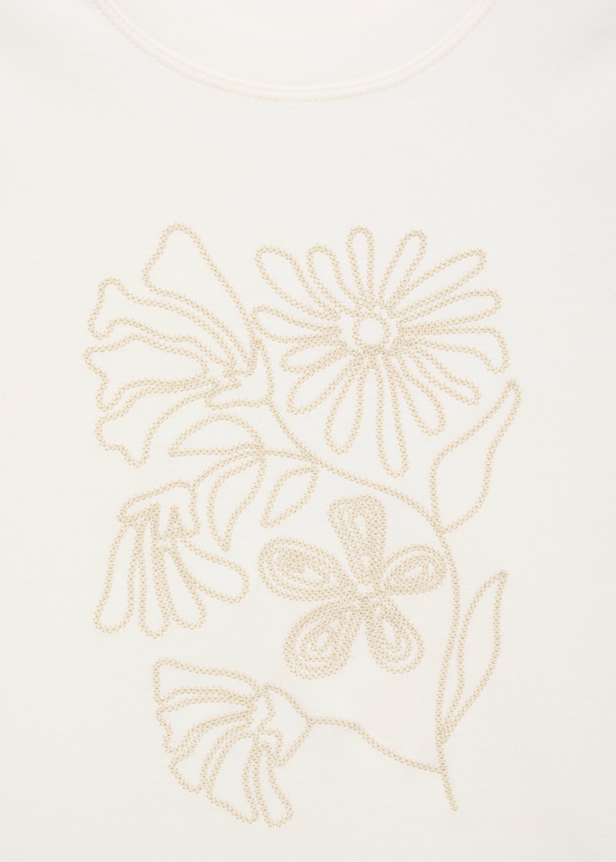 Floral-embroidered cotton t-shirt - Details of the article 8
