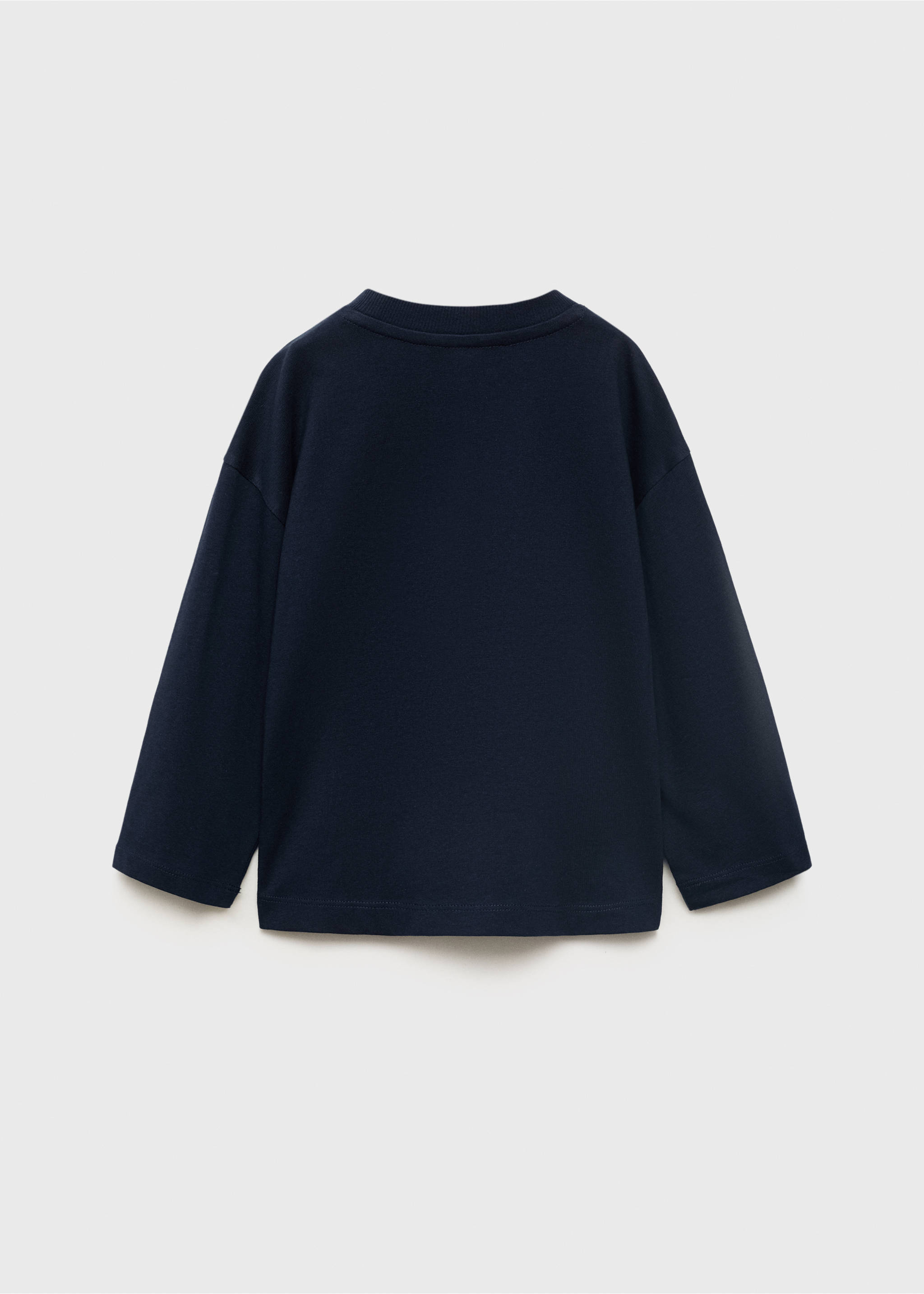 Back view of a plain navy blue long-sleeved t-shirt., Navy. Ref: 17042909-00.