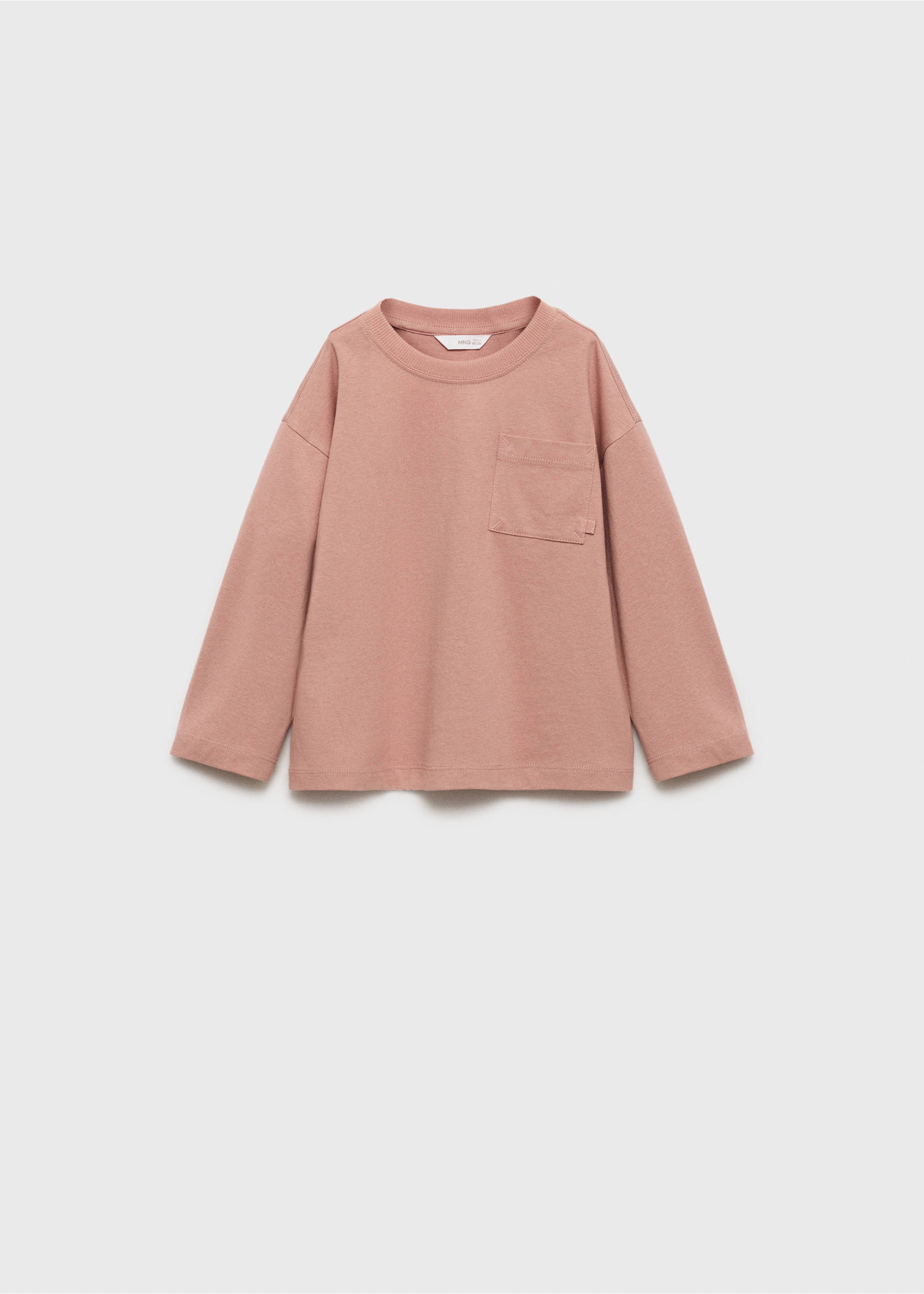 Ficka Bomull t-shirt - Artikel utan modell, Blek rosa. Ref: 17042909-00.