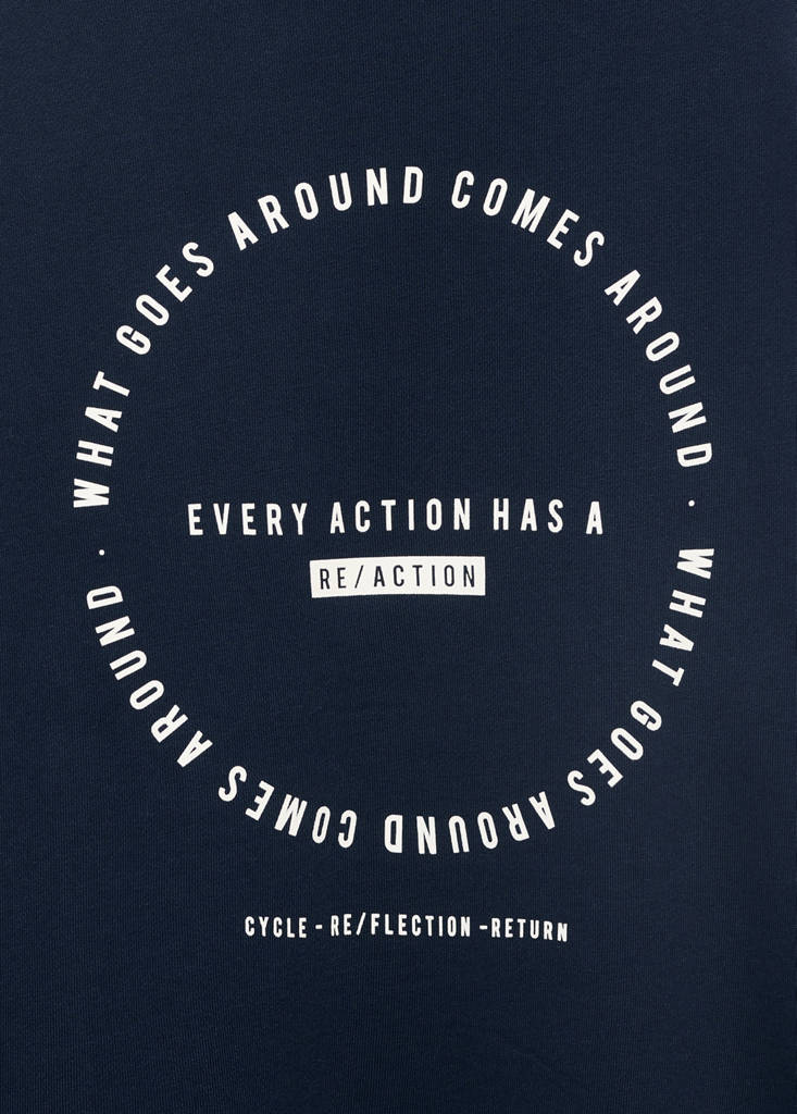 Printed cotton sweatshirt — Navy