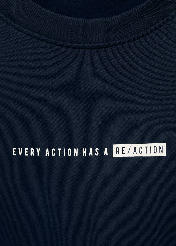 Printed cotton sweatshirt — Navy