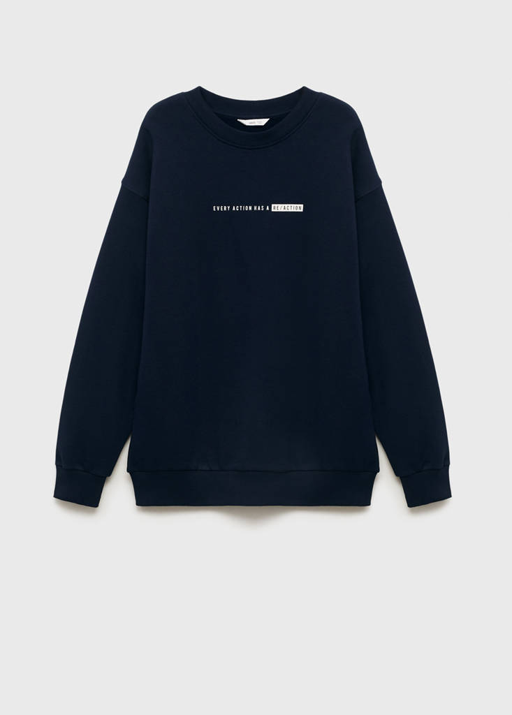 Printed cotton sweatshirt — Navy