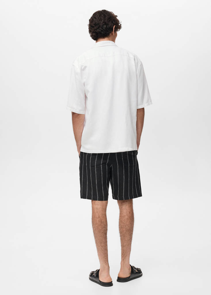 Regular-fit linen blend shirt — Off White