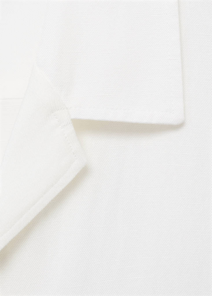 Regular-fit linen blend shirt — Off White
