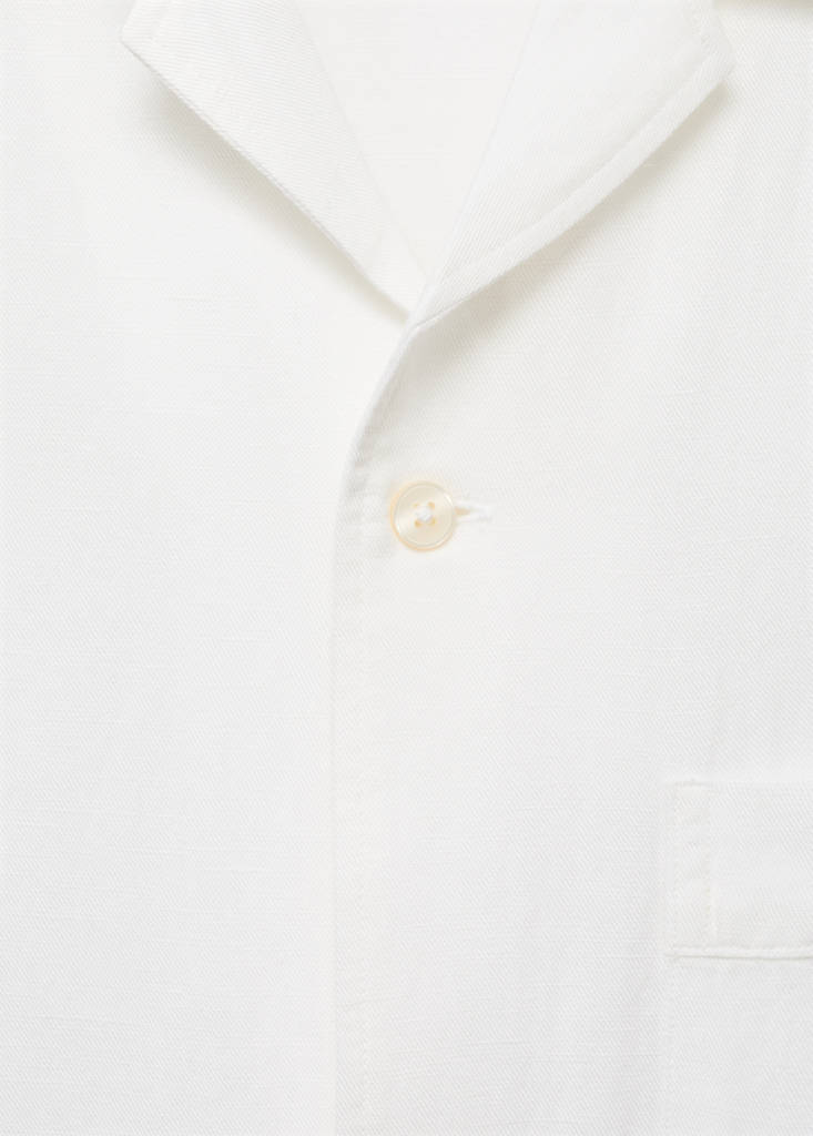 Regular-fit linen blend shirt — Off White