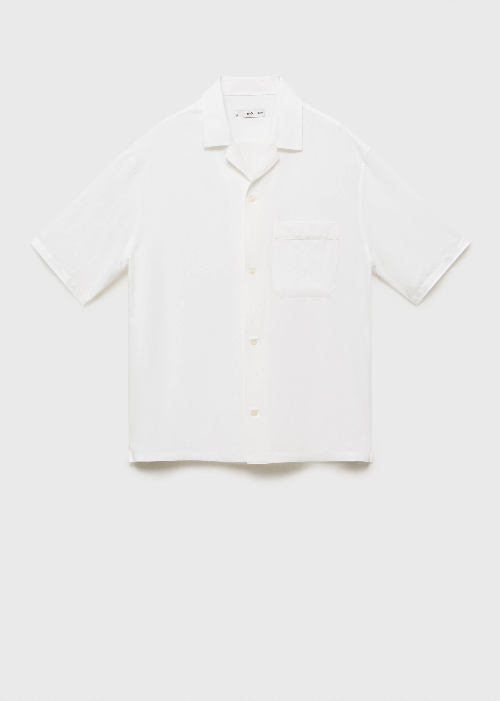 Рубашка regular fit из смесового льна - Изделие без модели, Грязно-белый. Ref: 17042913-00.