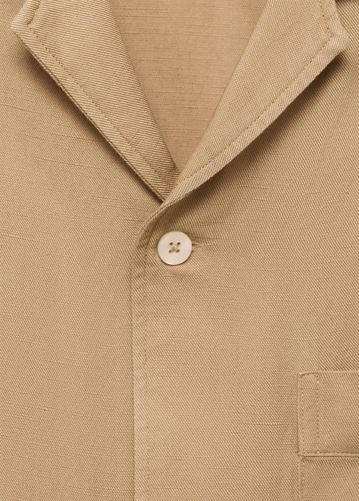 Regular-fit linen blend shirt — Beige