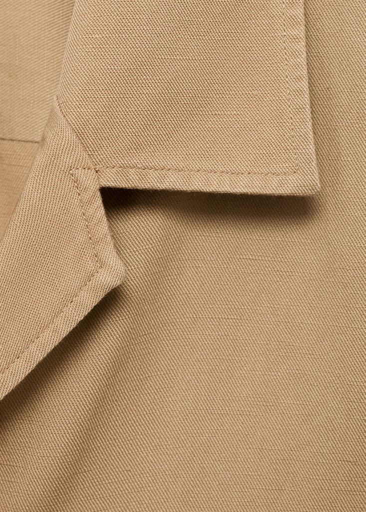 Regular-fit linen blend shirt — Beige