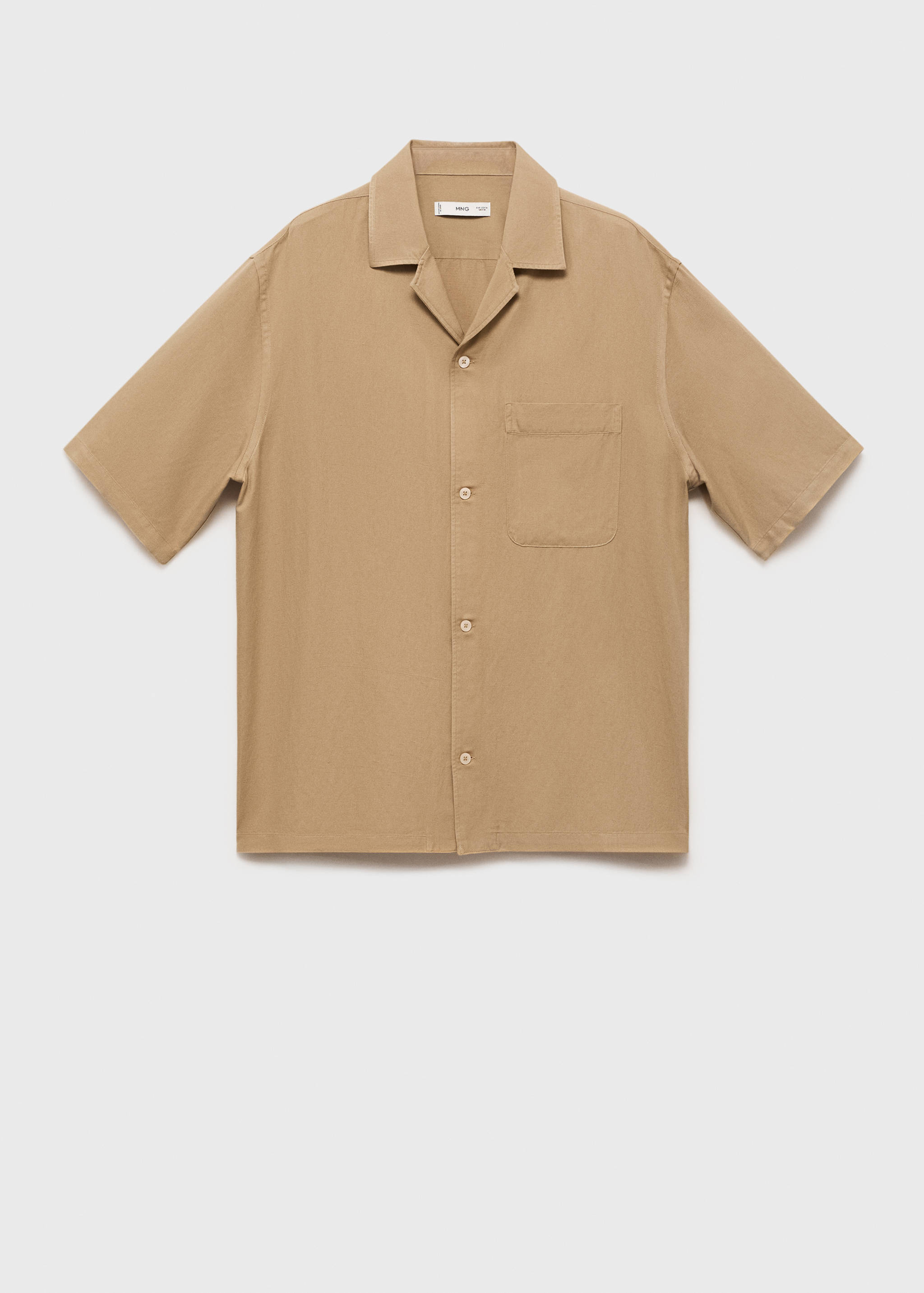 Рубашка regular fit из смесового льна - Изделие без модели