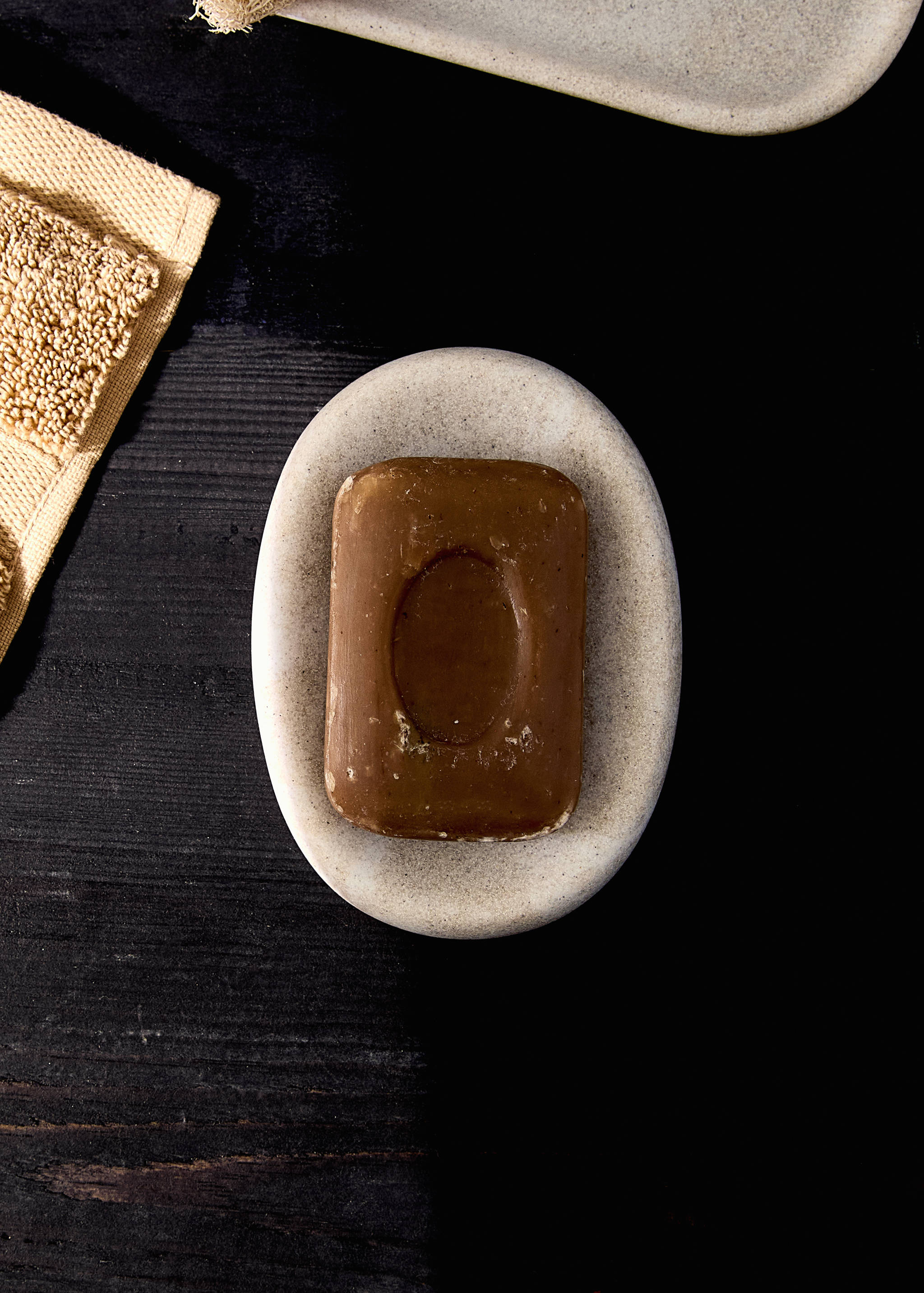 Marble-effect resin soap dish - General plane