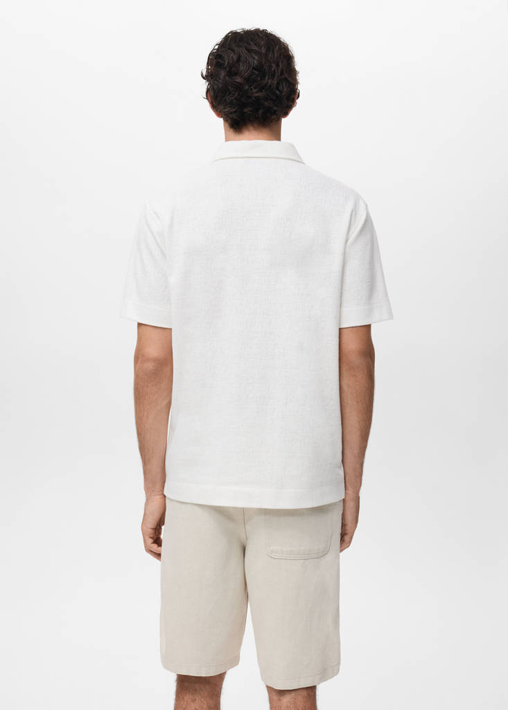 Structured knitted polo shirt — Off White