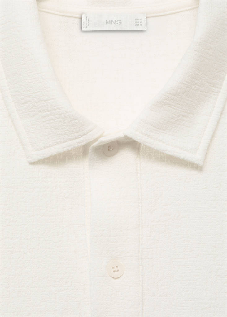 Structured knitted polo shirt — Off White