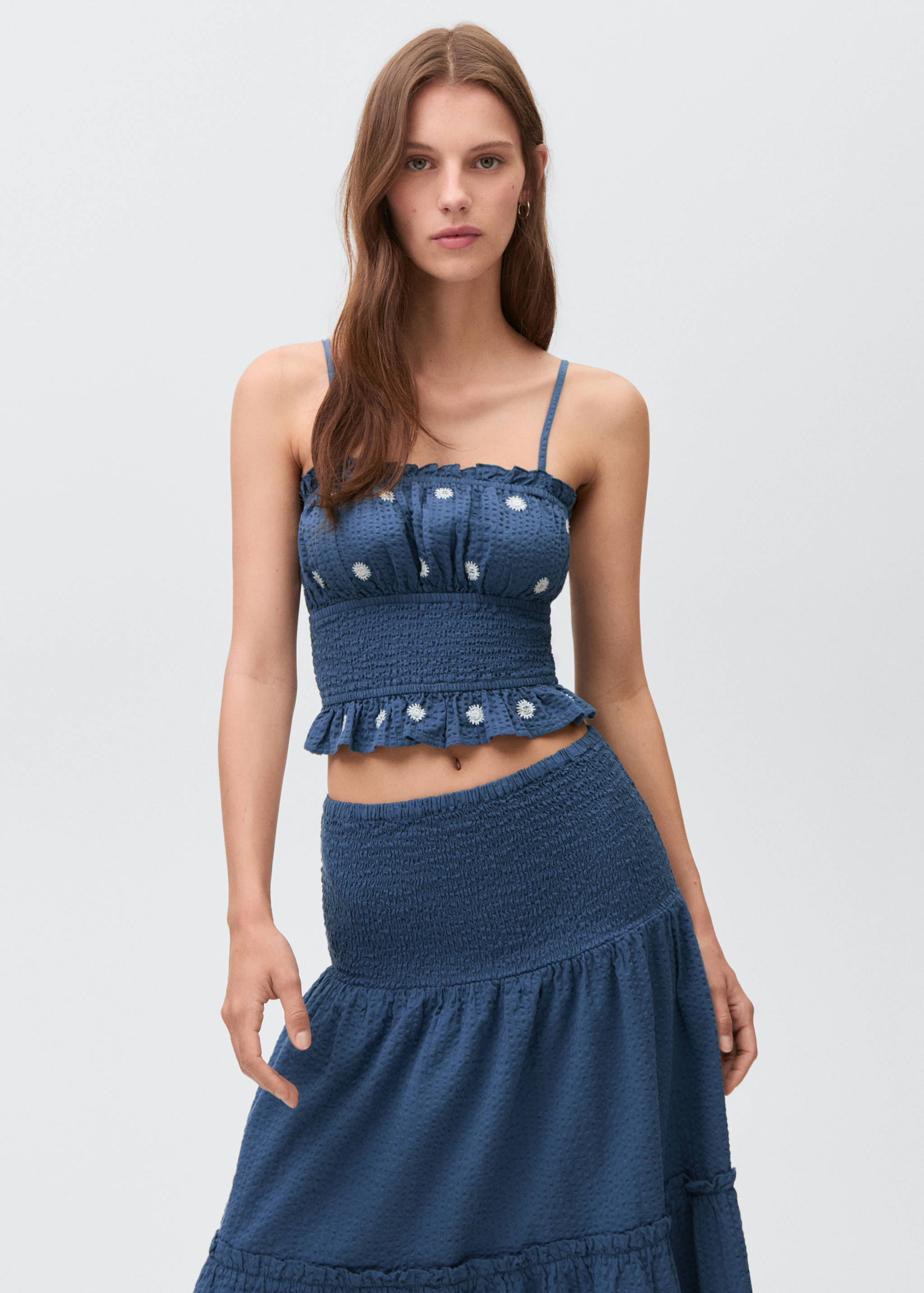 Mirror-embroidered top - Medium plane