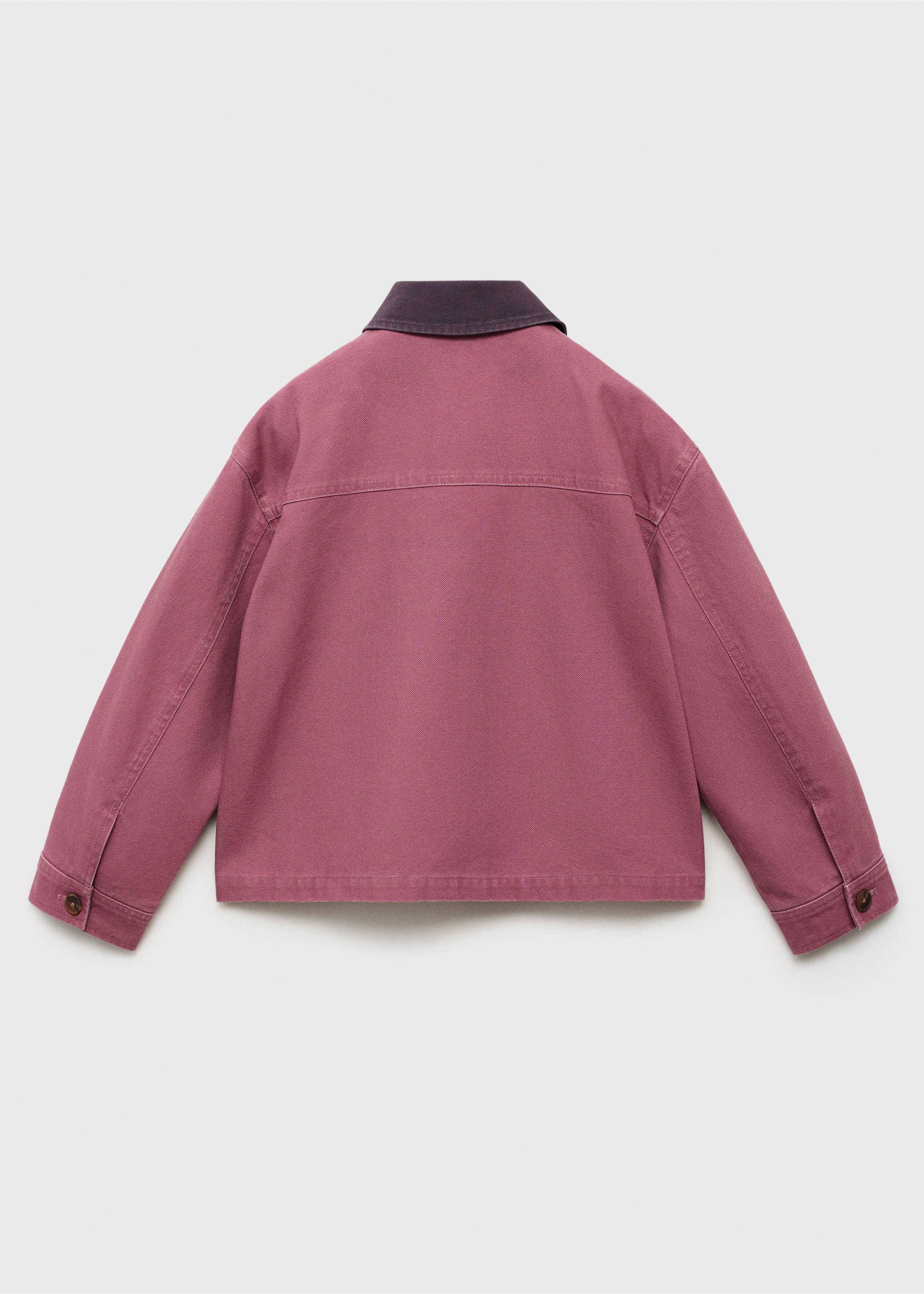 对比领口牛仔布派克大衣 - null, 樱桃色. Ref: 17043277-00.