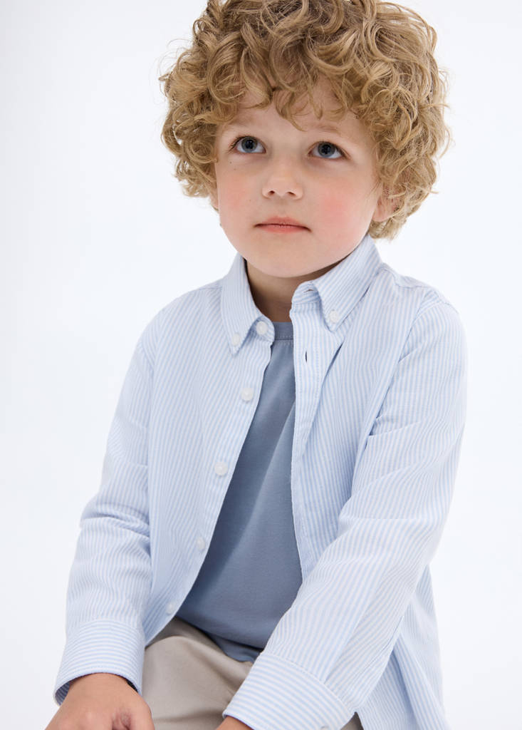 Striped Oxford shirt — Sky Blue