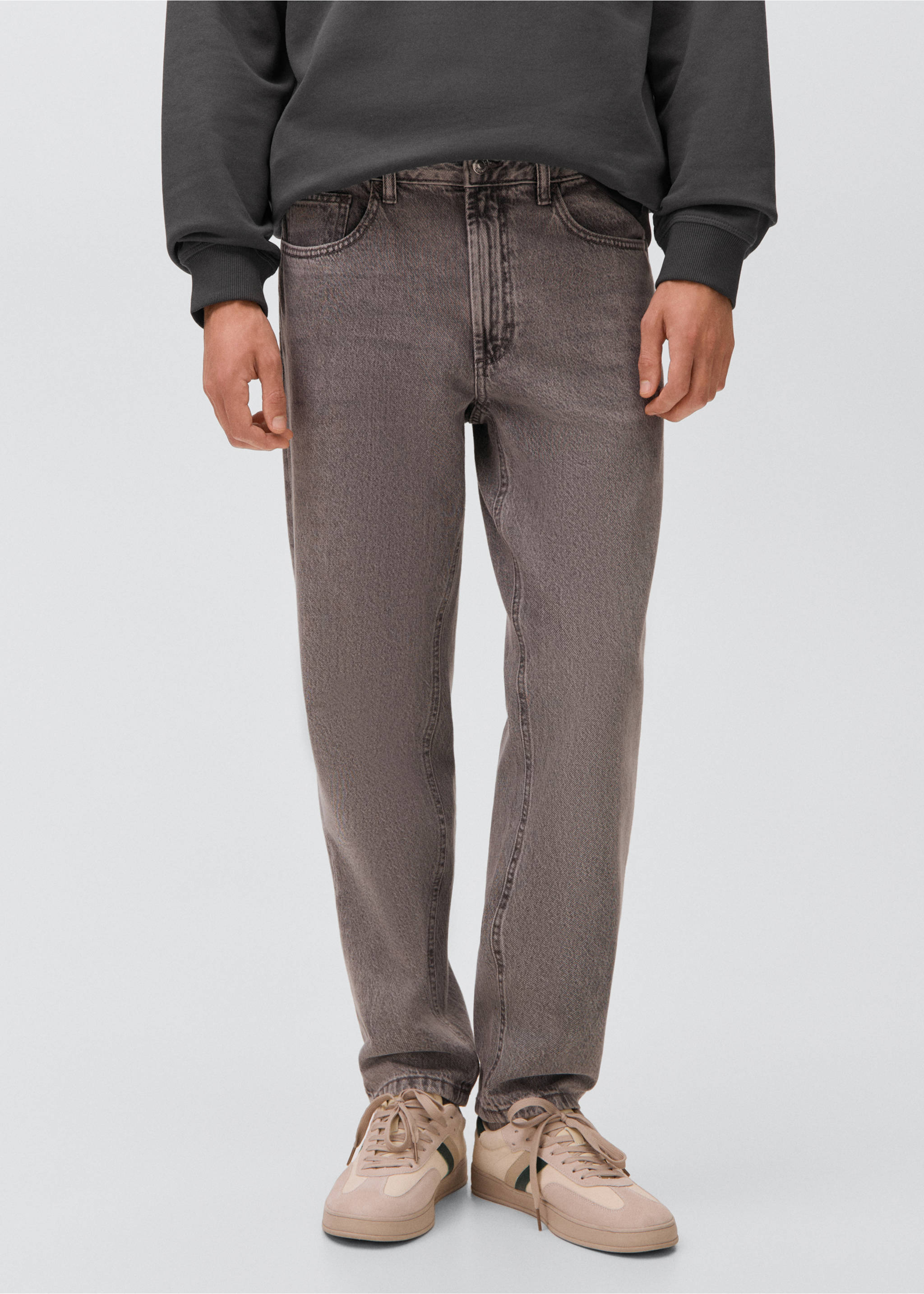 Jeans regular fit - Plano medio, Gris. Ref: 17043279-00.