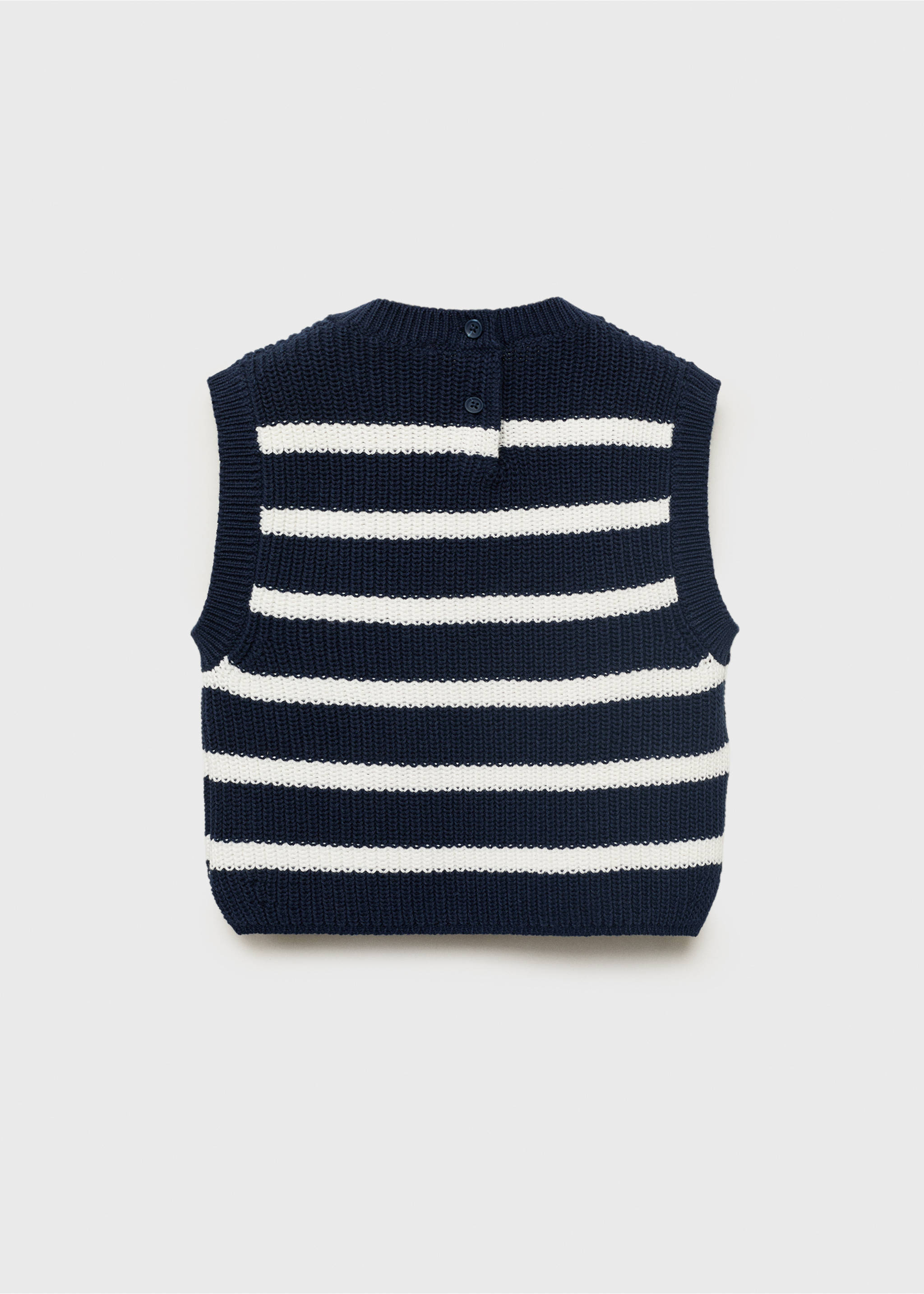 Striped knitted vest - Reverse of the article, Navy. Ref: 17043280-00.