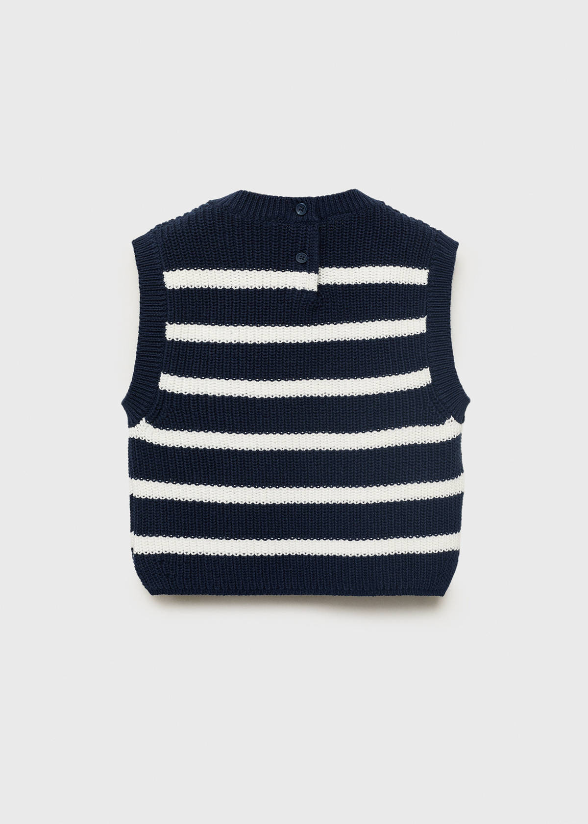 Striped knitted gilet — Navy