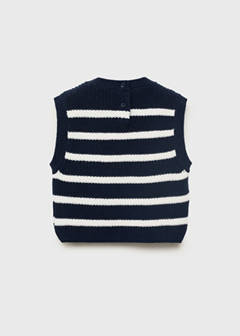 Striped knitted gilet — Navy 6