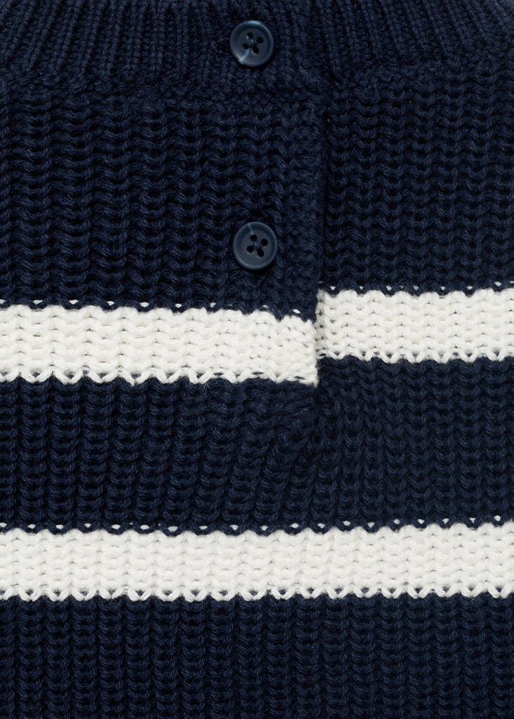 Striped knitted gilet — Navy