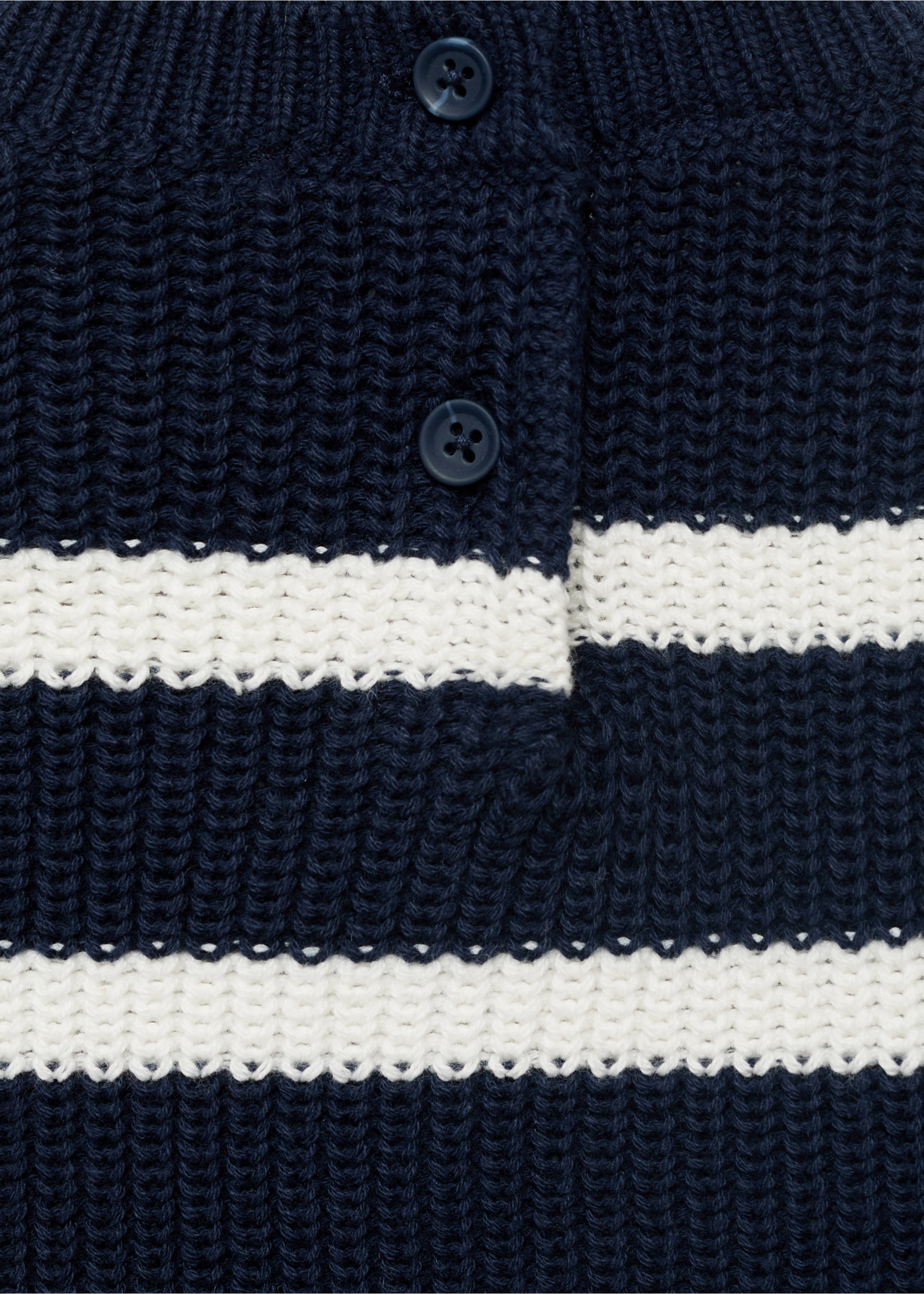 Striped knitted vest - Details of the article 0, Navy. Ref: 17043280-00.