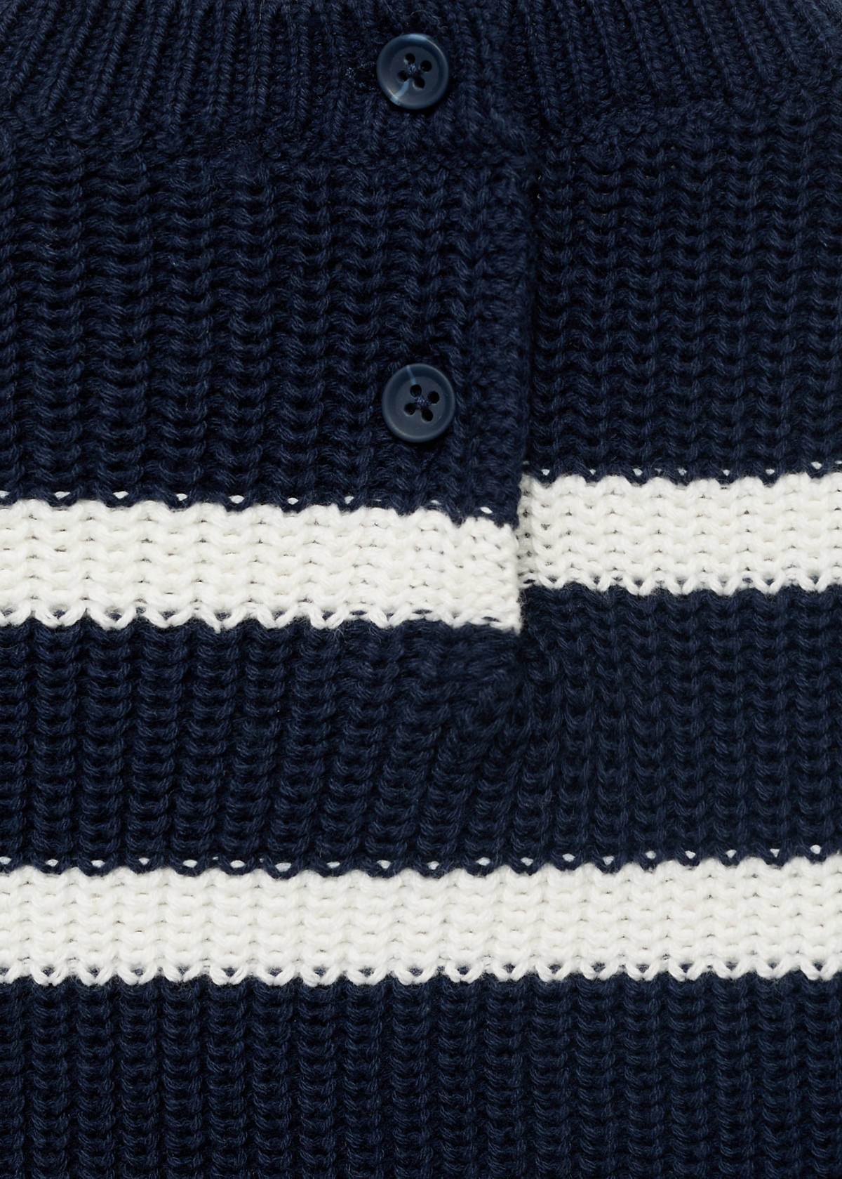 Striped knitted gilet — Navy