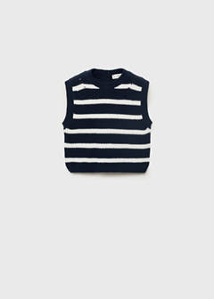Striped knitted gilet — Navy 3