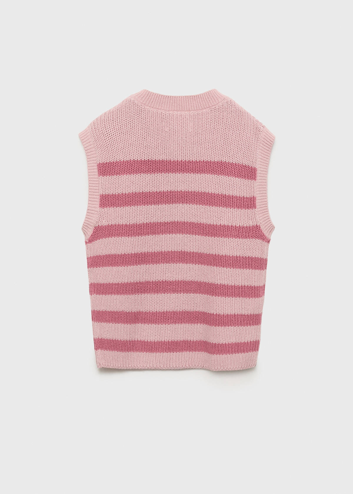 Striped knitted gilet — Pink