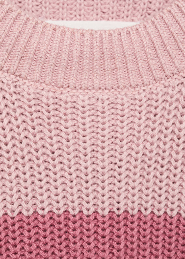 Striped knitted gilet — Pink