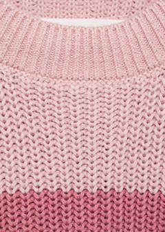 Striped knitted gilet — Pink 4