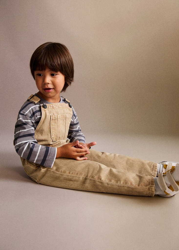 Long denim dungarees — Tobacco Brown