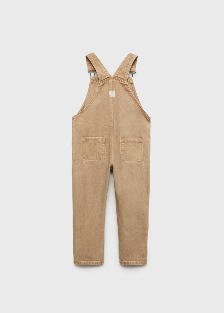 Long denim dungarees — Tobacco Brown