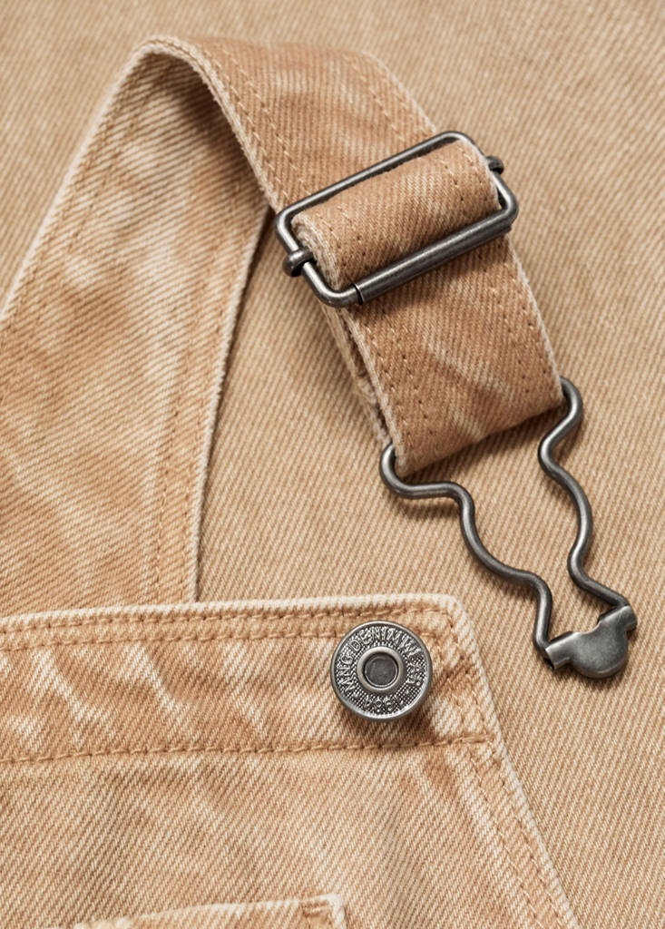 Long denim dungarees — Tobacco Brown