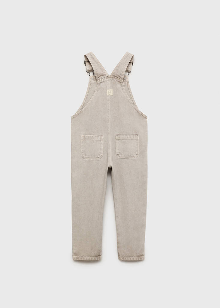 Long denim dungarees — Grey
