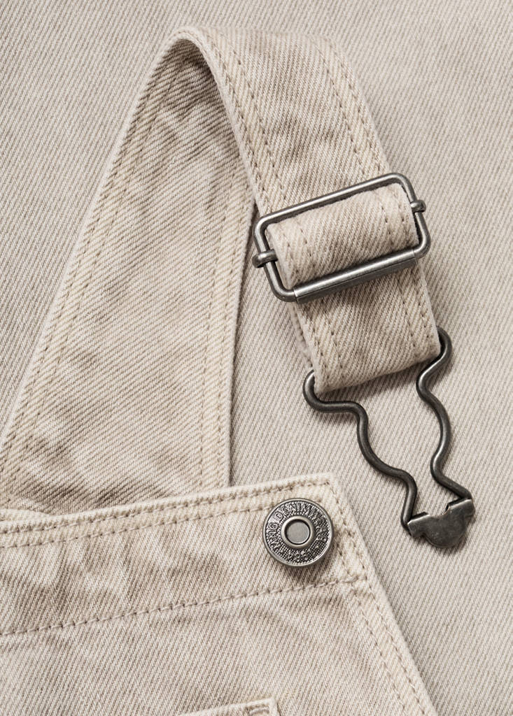 Long denim dungarees — Grey