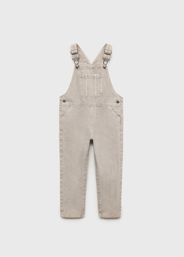 Long denim dungarees — Grey