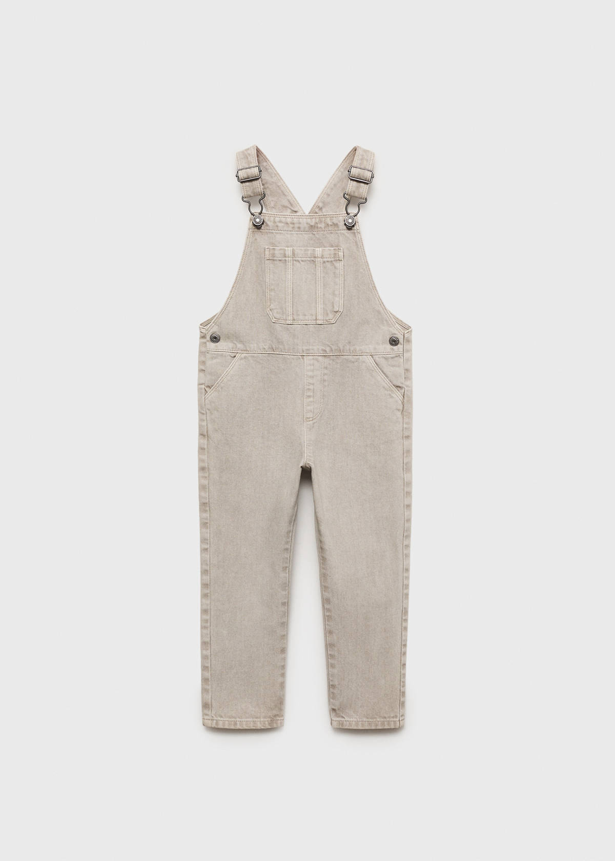 Long denim dungarees — Grey
