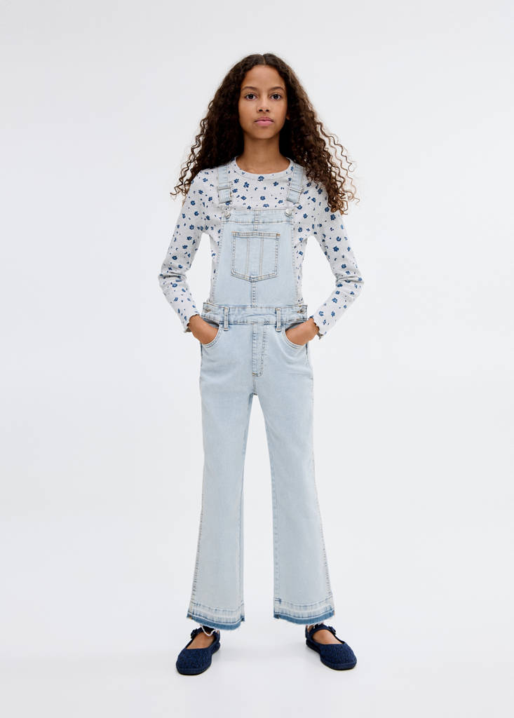 Denim cotton dungarees