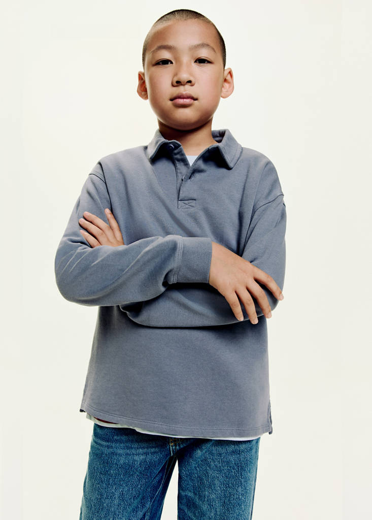 Polo-neck sweatshirt — Blue