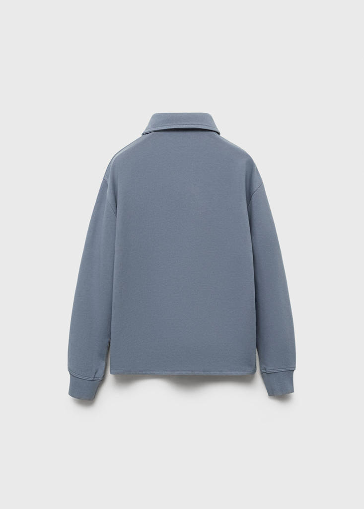 Polo-neck sweatshirt — Blue
