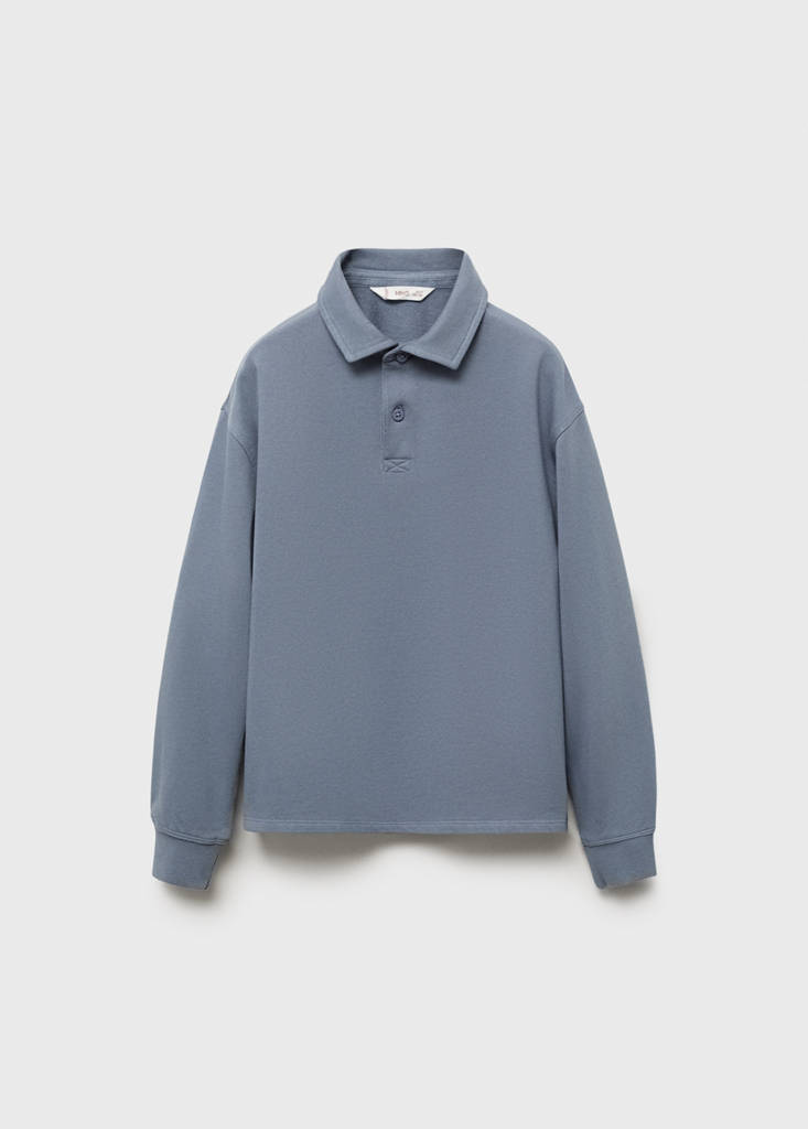 Polo-neck sweatshirt — Blue
